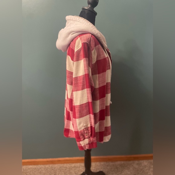 AE Hooded Flannel Long Sleeve Button Up - Picture 2 of 4